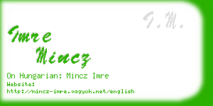 imre mincz business card